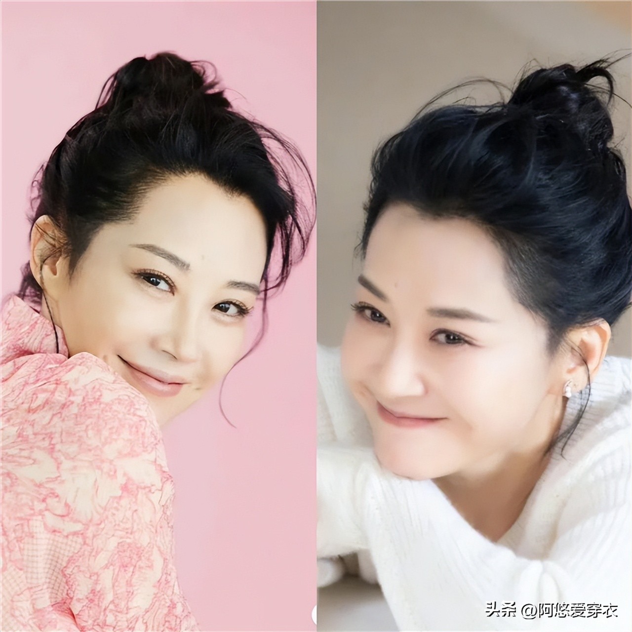 适合长脸的减龄羊毛卷发型,50岁女人头发告别黑长直和羊毛卷