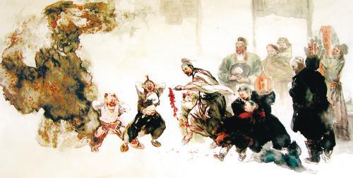 千门万户曈曈日总把新桃换旧符图,千门万户新桃换旧符描写什么节日