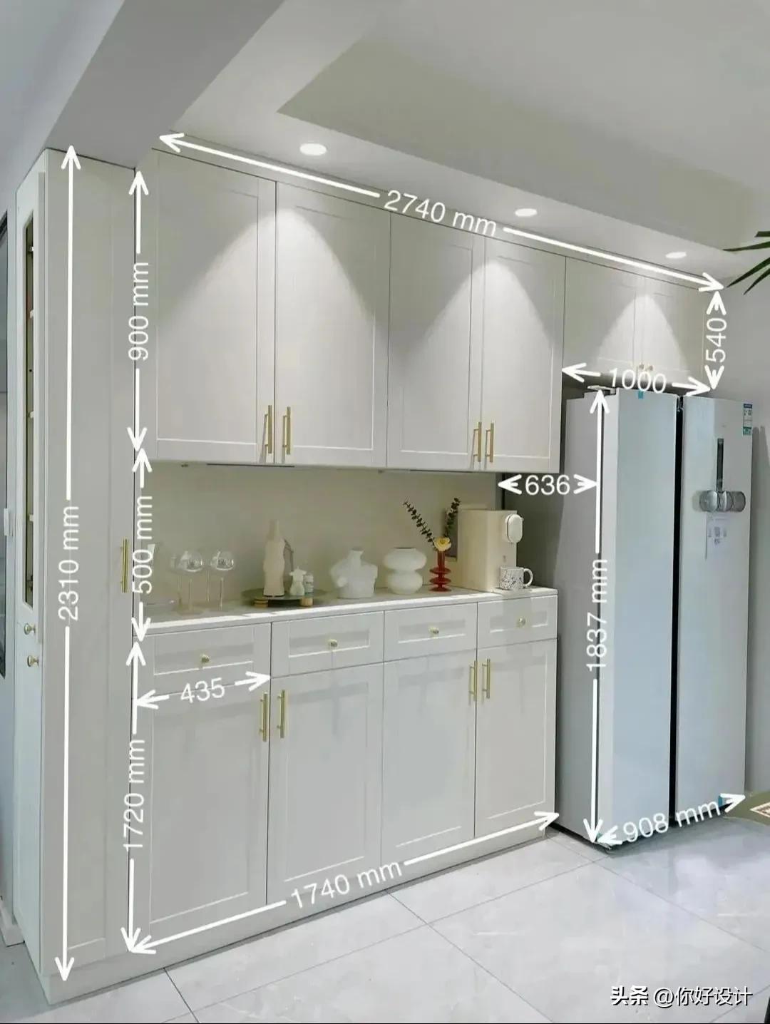 冰箱柜一体效果图预留尺寸,海尔双开门冰箱尺寸一览表