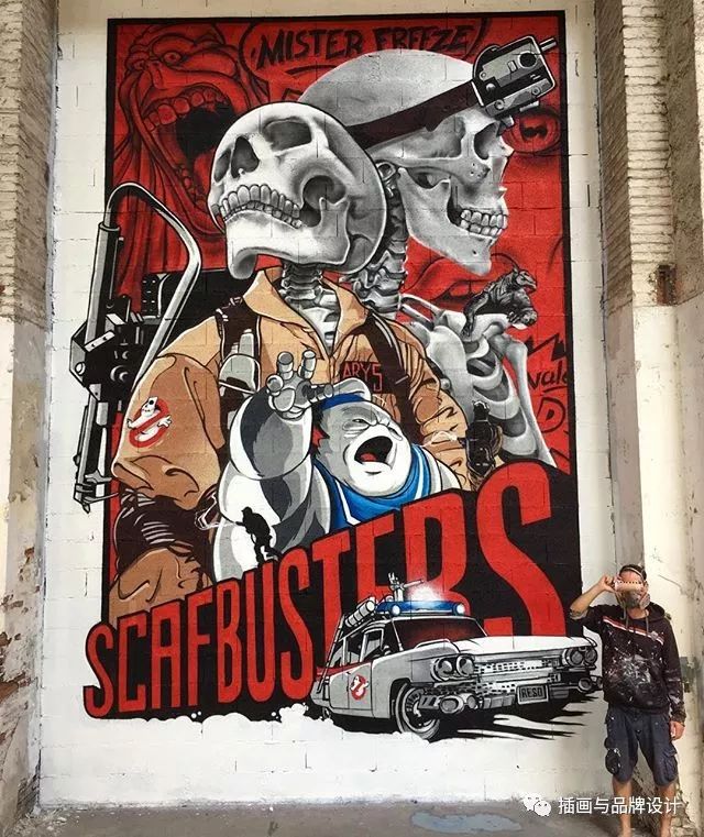 超震撼的墙绘,有视觉冲击感极简的墙绘