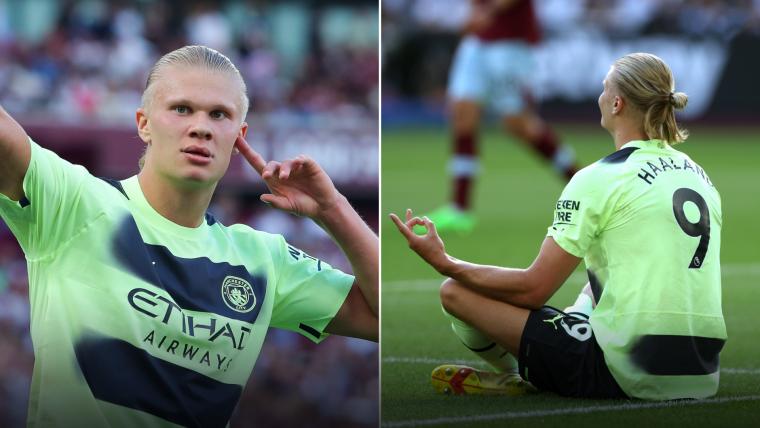 哈兰德挑战第4轮进球,哈兰德进球后庆祝动作