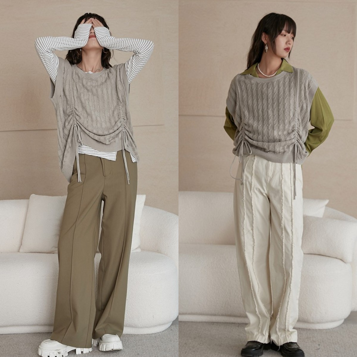 最新马甲穿法,马甲叠穿搭配