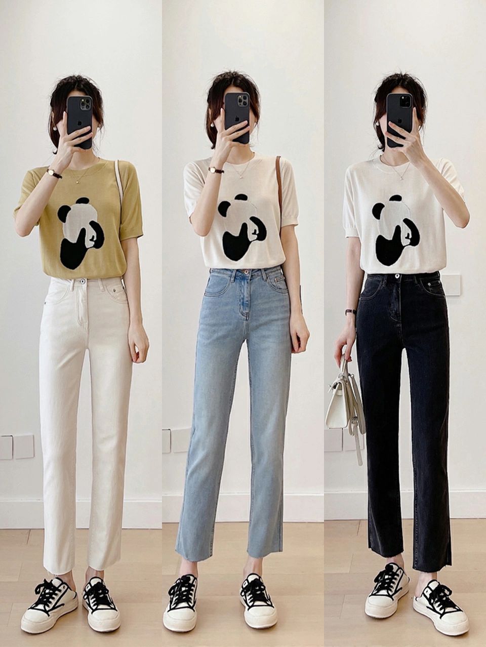 牛仔裤t恤简约穿搭,t恤牛仔裤穿搭