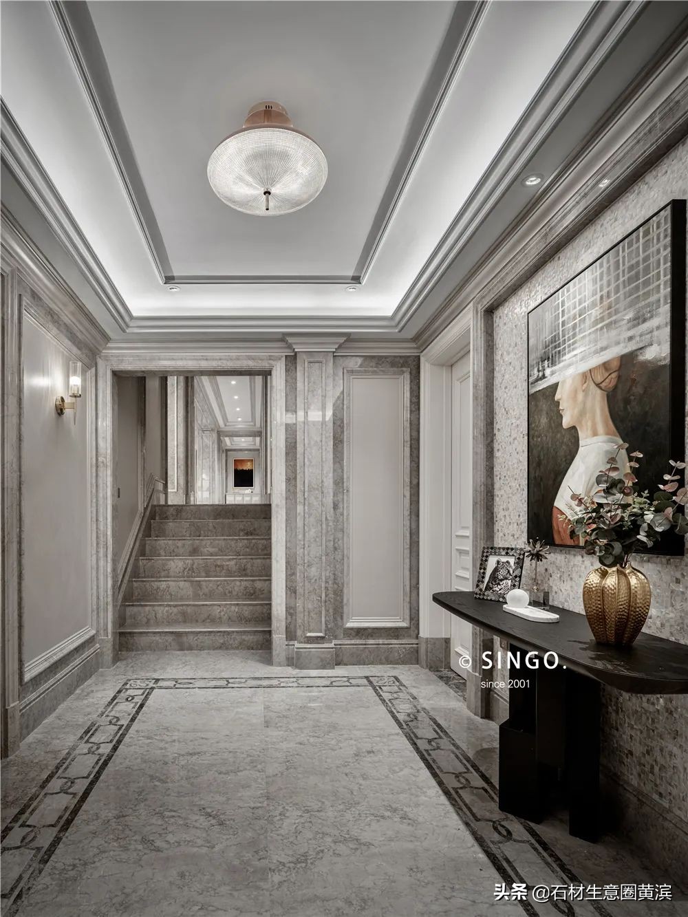 法式轻奢别墅大理石什么颜色好看,大理石法式轻奢