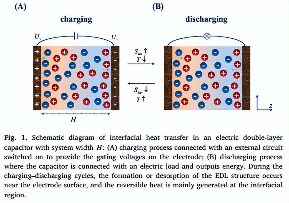 JPS:双电层电容器充放电循环中温度振荡的分子机制