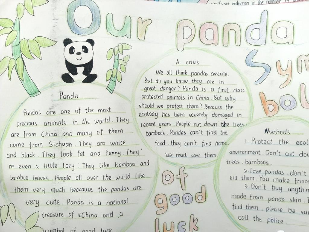 保护动物手抄报英语一等奖五年级,英语保护动物倡议手抄报