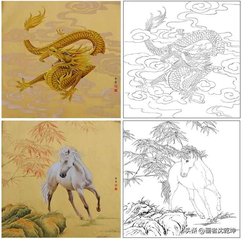 十二生肖工笔画入门教程步骤图,工笔画白描临摹八十七神仙卷