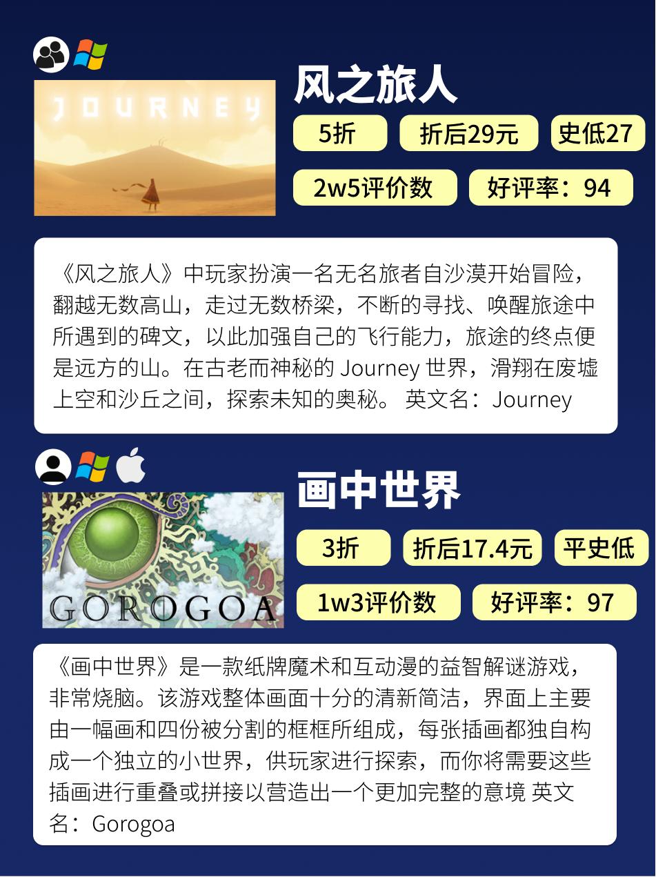 steam秋季打折必买十大游戏,游戏最近打折