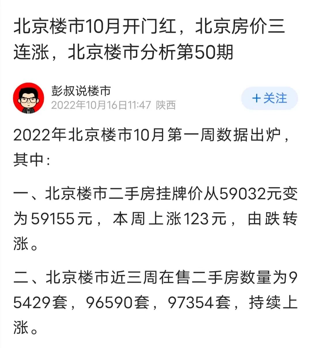 一图看清北京房价！看看您的房子现在值多少钱？哪个区降的最多？