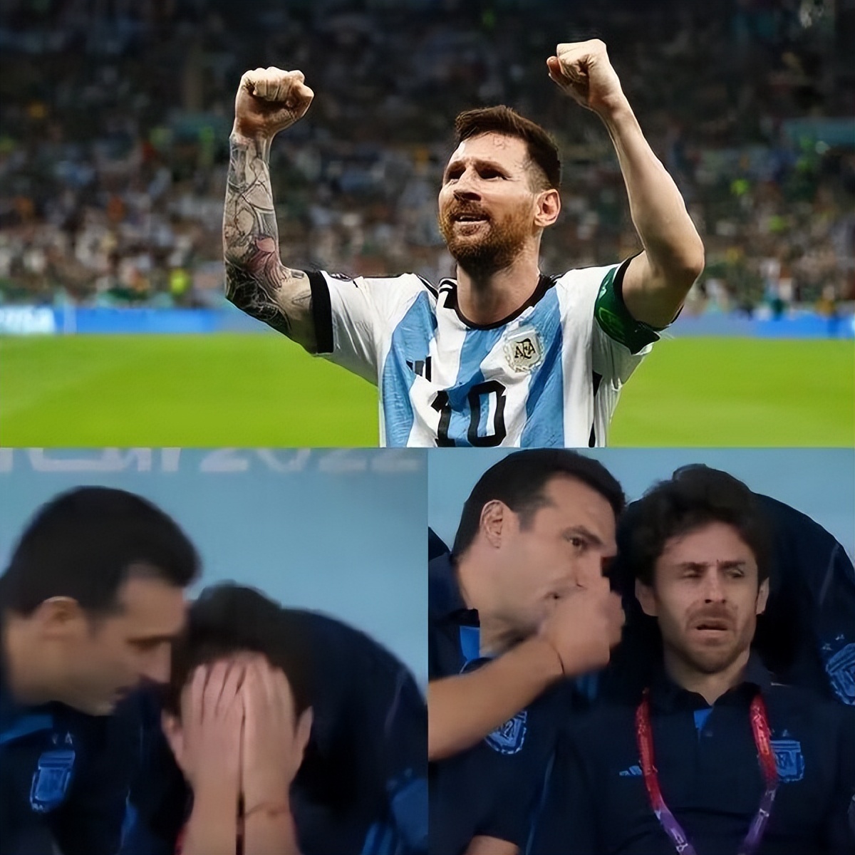 马拉多纳看梅西进球庆祝,梅西致敬马拉多纳的进球