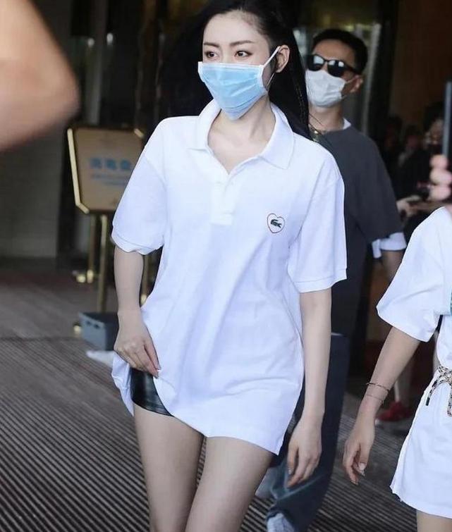 张天爱蓝色长裙港风造型,张天爱冷艳黑裙