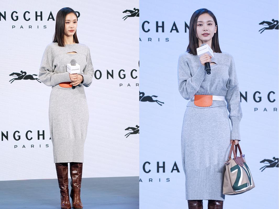 王子文穿搭才叫简约高级,王子文穿衣搭配连衣长裙