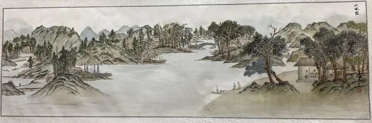 仁山智水山水画,仁山智水书法作品