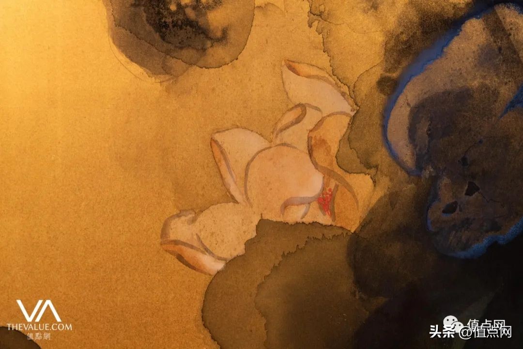 张大千泼彩荷花拍卖天价,香港拍卖张大千荷花