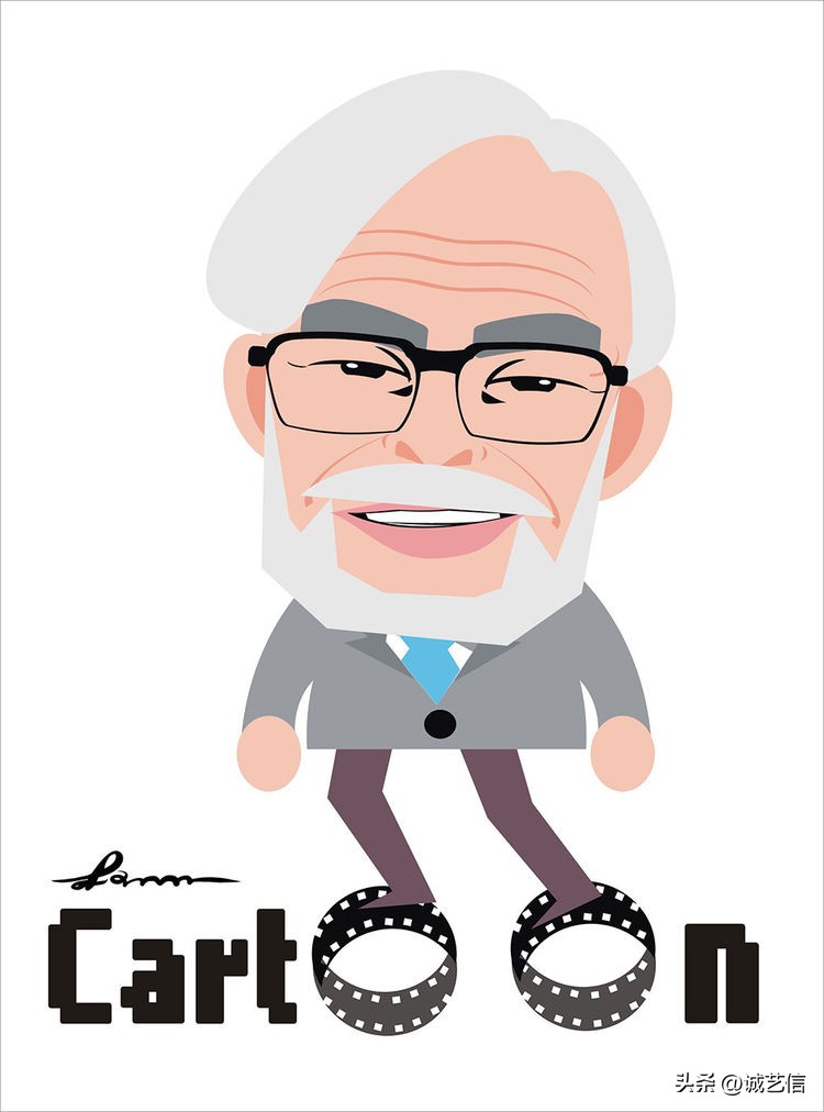 动画大师宫崎骏肖像漫画