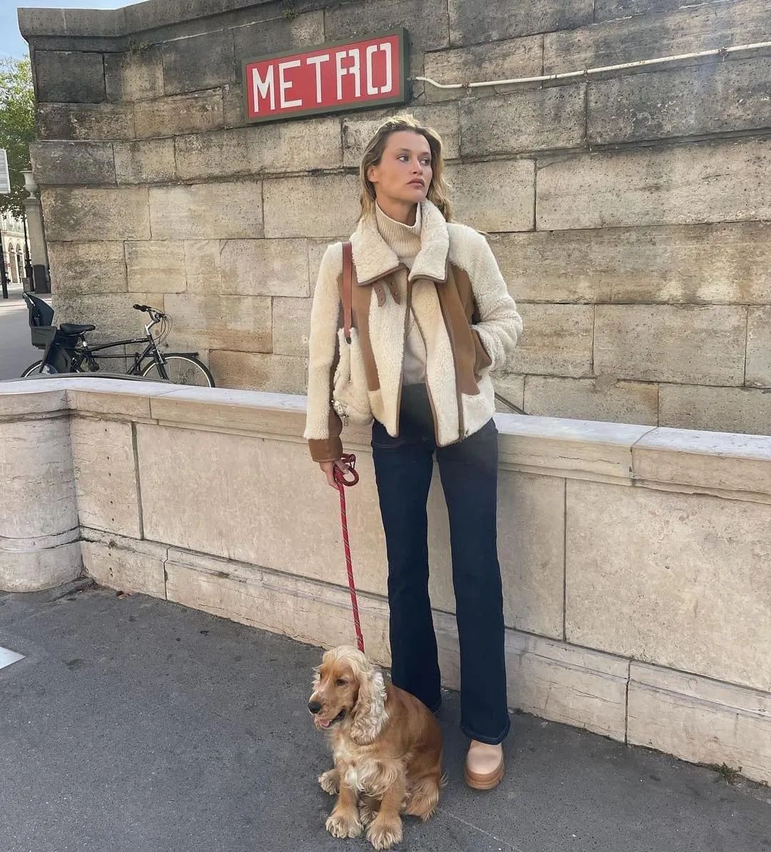 中长款羊羔毛外套怎么穿好看,冬天穿羊羔毛外套