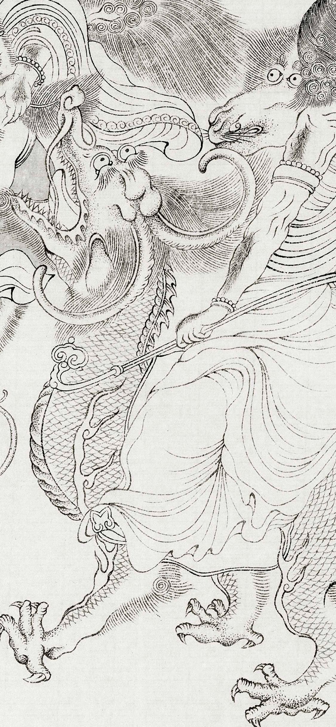 白描八十七神仙卷图文,五百罗汉白描长卷