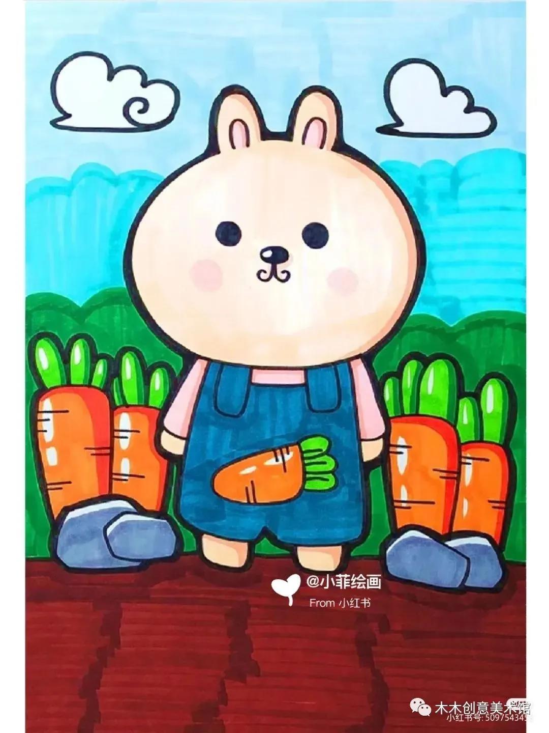 马克笔画儿童画简单好看,儿童马克笔画画简单又好看图片