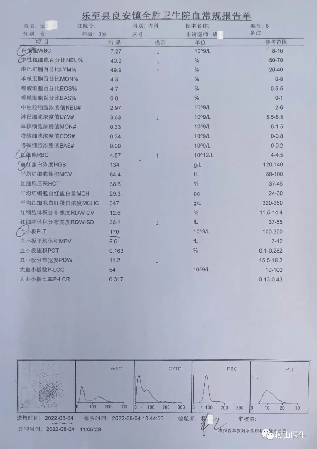 松山医话全文,血小板低中医医案