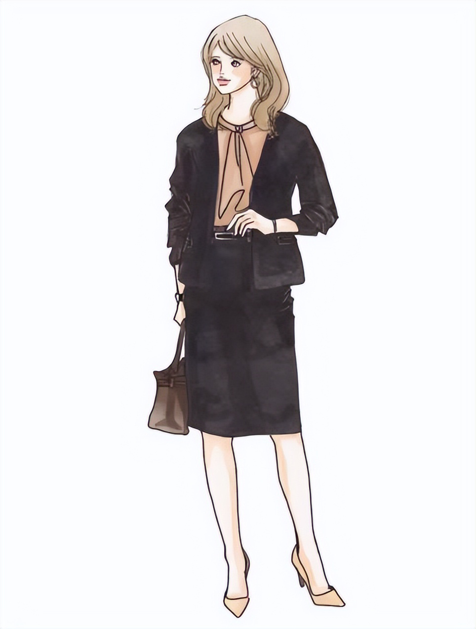 四种不同风格的穿搭手绘,日系手绘风格穿搭