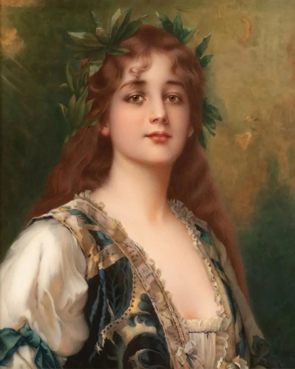 德国绘画风格独特的美女,欧洲艺术绘画女神
