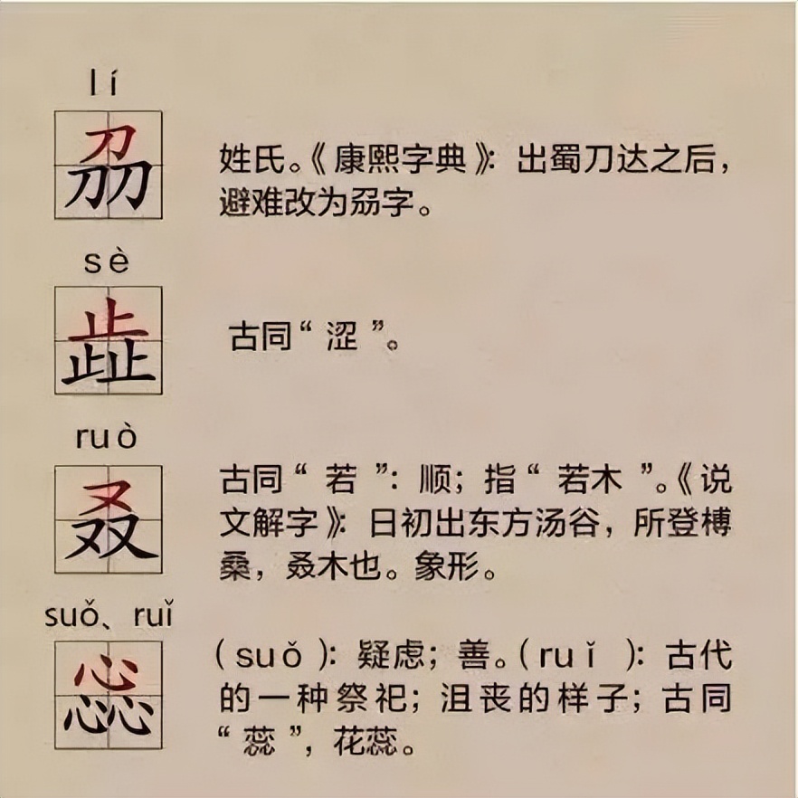 汉字叠体字,叠体字有哪些变化