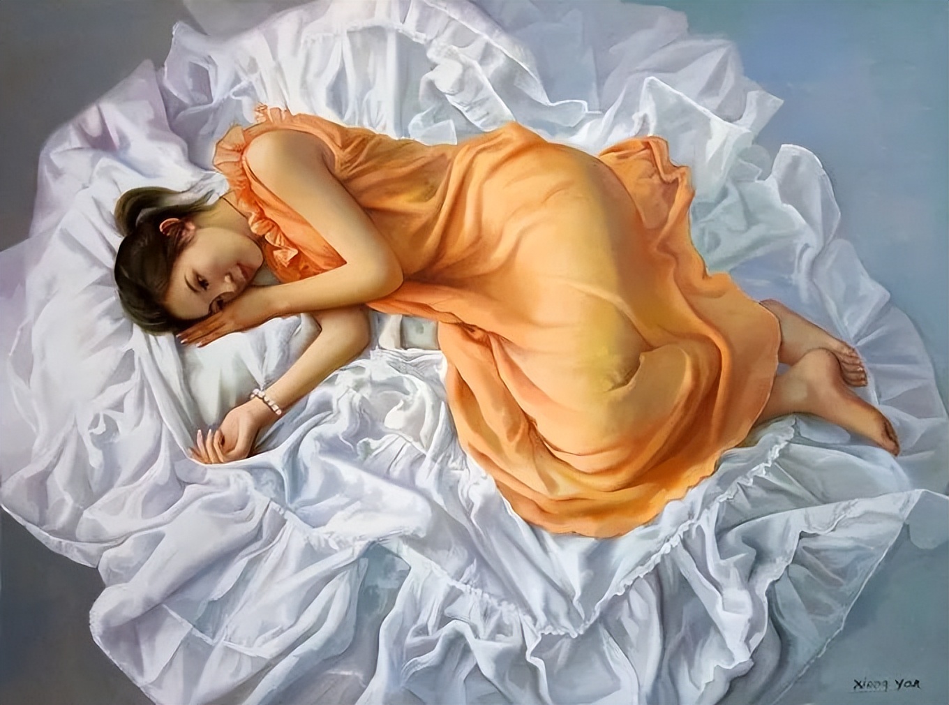 一个喜欢用上帝视角绘画女性人体美的画家，《心中的美好》舒展美