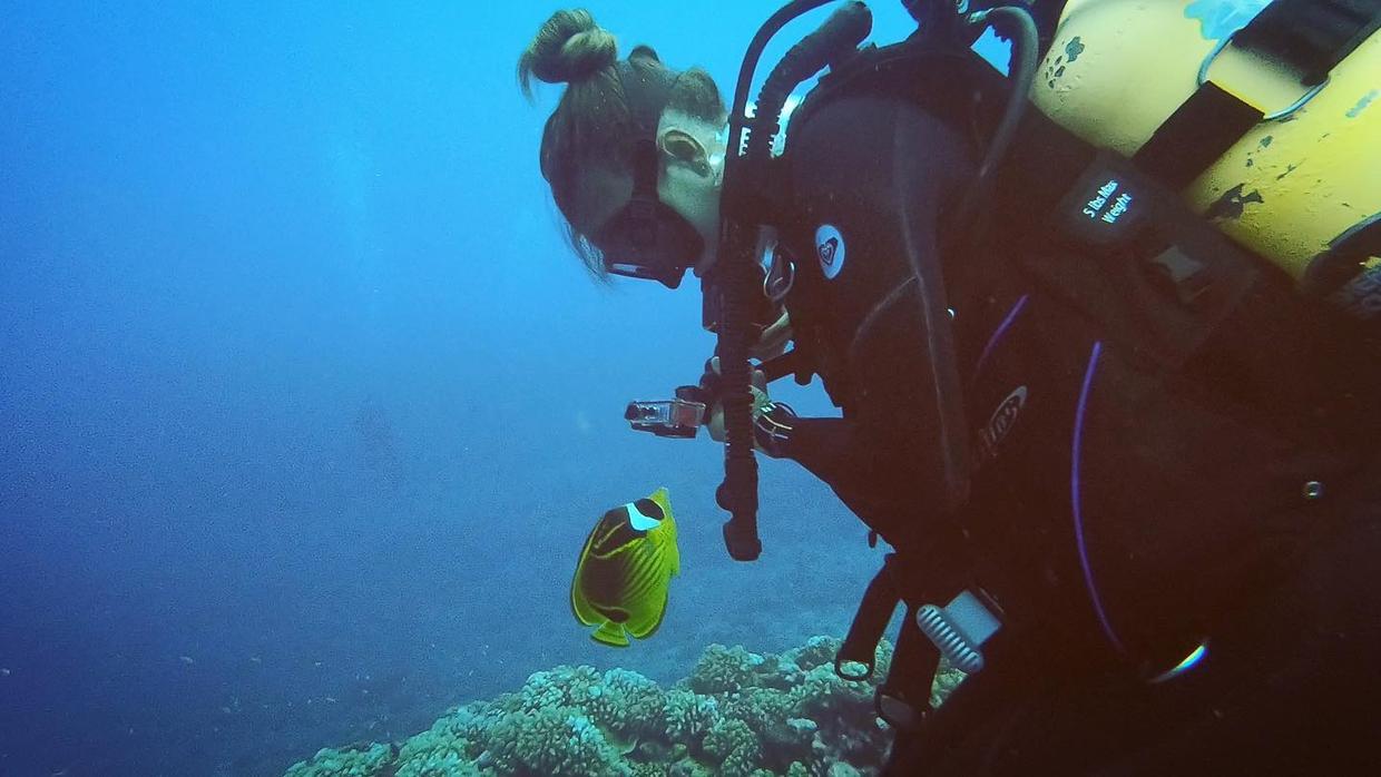 国外美女姐姐海里偶遇一只小鱼，竟引发神奇友谊！网友：前世情人