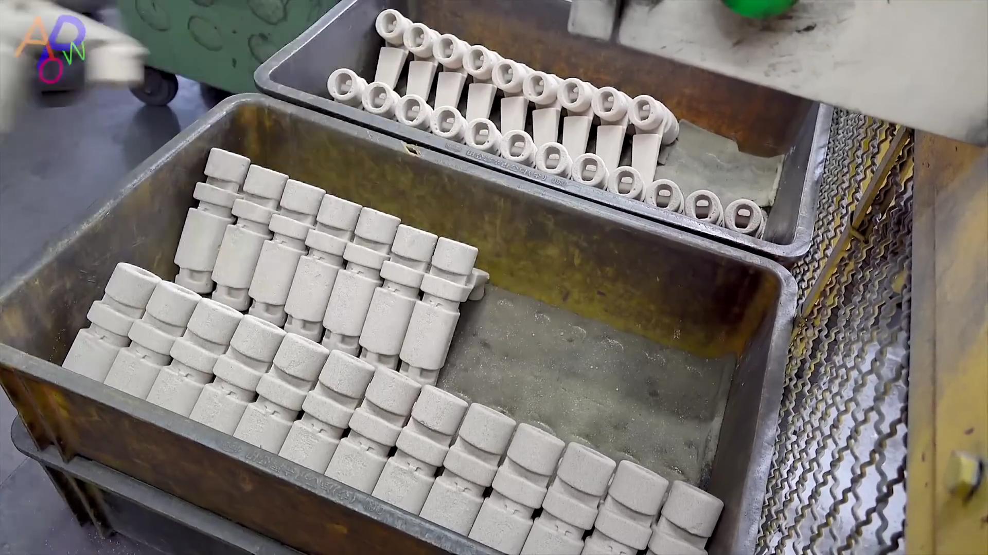 原来这就是砂型铸造,多动图展示水龙头制造过程