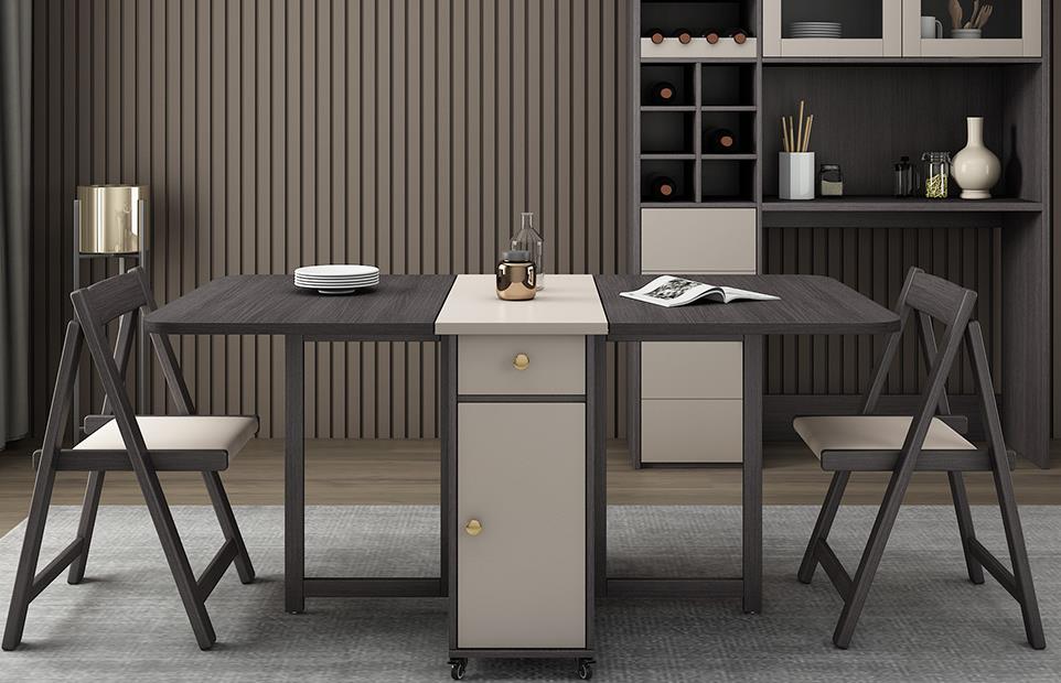 小户型折叠餐桌最新款实用,多功能6人餐桌折叠可伸缩圆桌