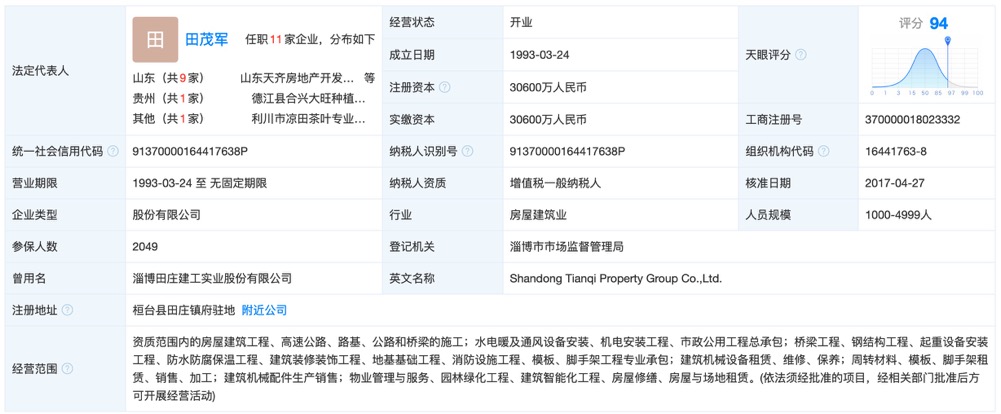 山东天齐集团违规行为,山东天齐置业现状