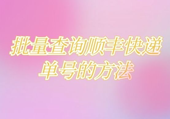 顺丰单号查询不到是什么原因,顺丰快递单号查询输入手机号