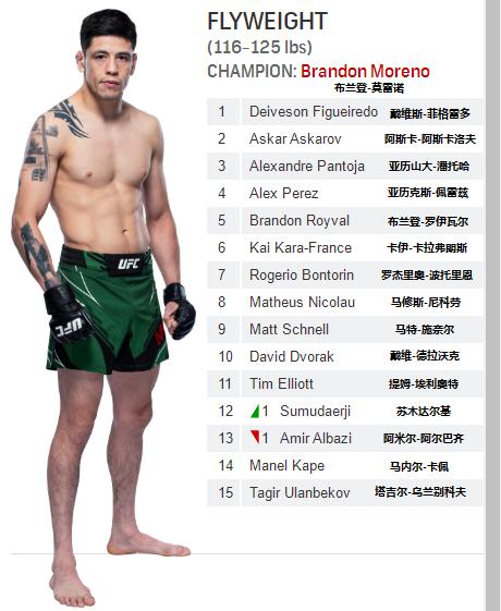 雏量级ufc奥马利排名,ufc宋亚东雏量级排名