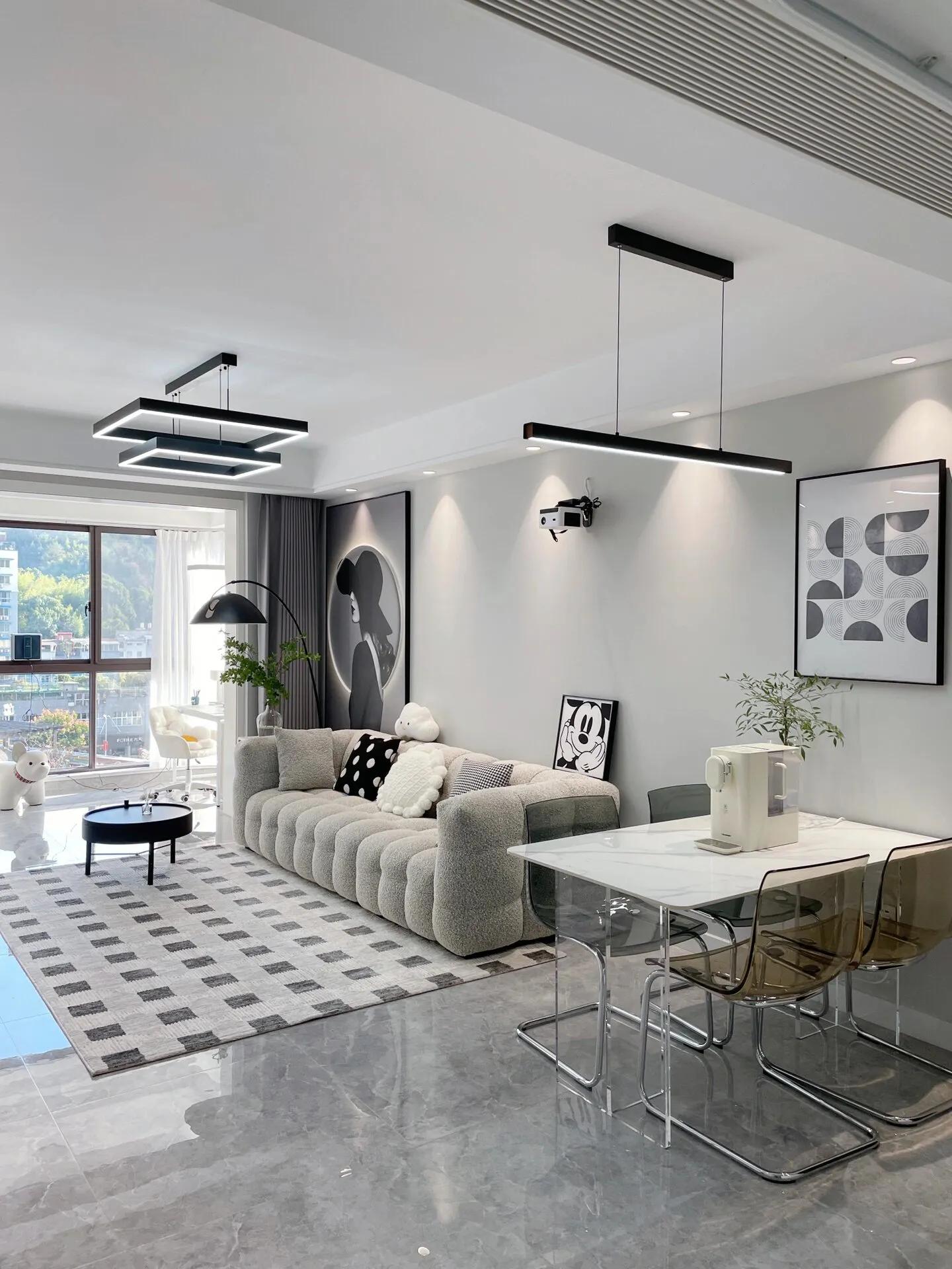 客餐厅一体吧台装修效果图,20平餐客一体装修