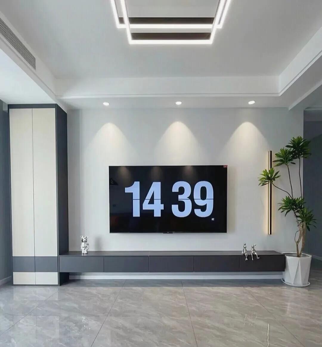 30款悬空背景墙,简约隐形门背景墙