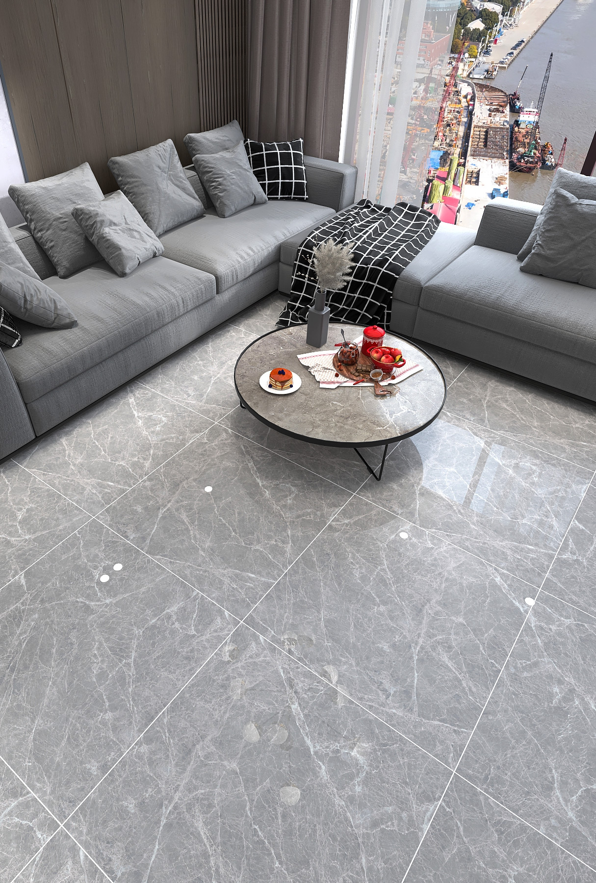 客厅贴什么颜色的地砖好看,客厅贴什么地砖合适家用