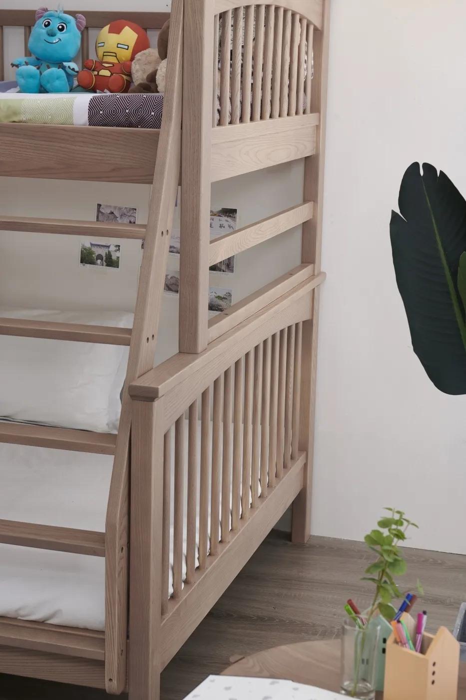 榉木1.5米儿童床,儿童树屋白橡木实木床