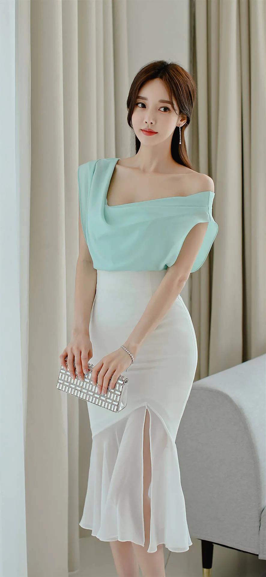 孙允珠露肩交叉连衣裙图片,孙允珠粉色露肩连衣裙