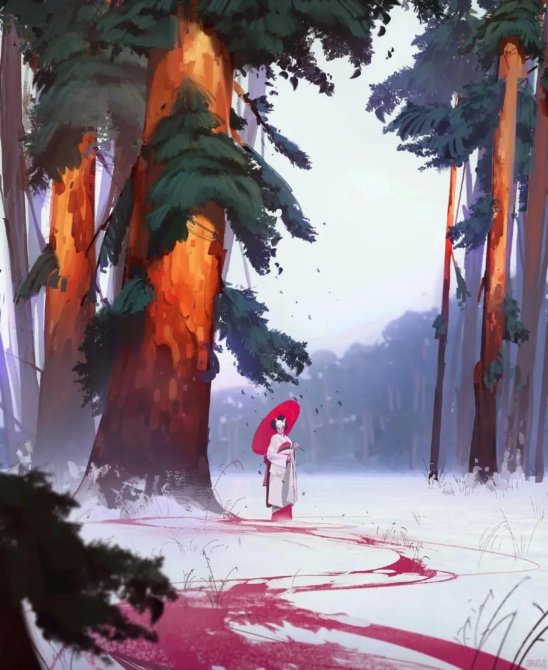 一组极具个人风格的插画,一组很有意境的插画