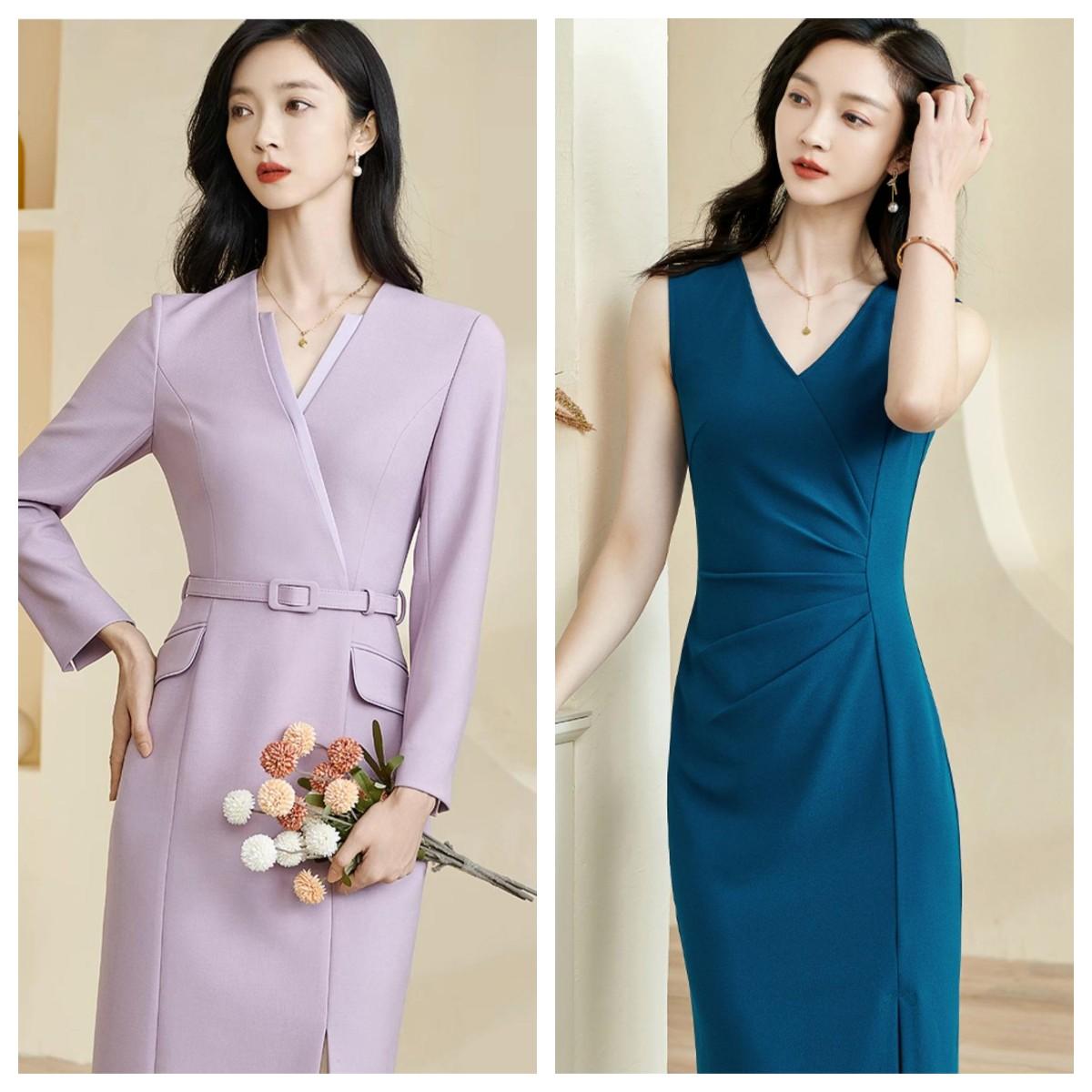 连衣裙显腿部曲线,优雅连衣裙穿出气质女人味