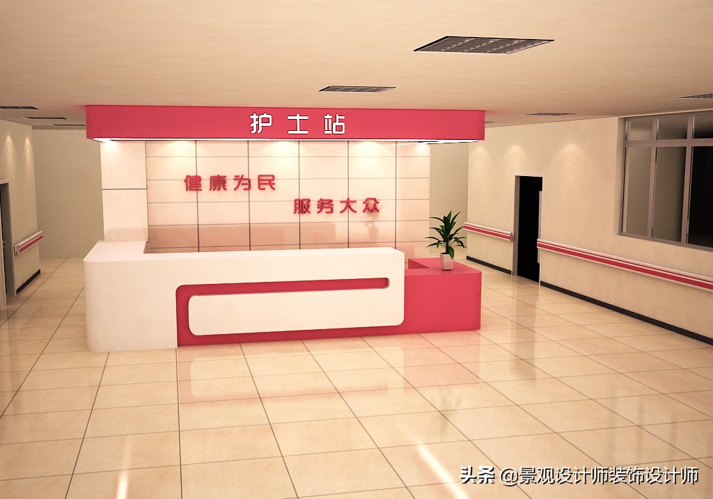 护士站背景墙分隔设计,护士站治疗室设计布局效果图