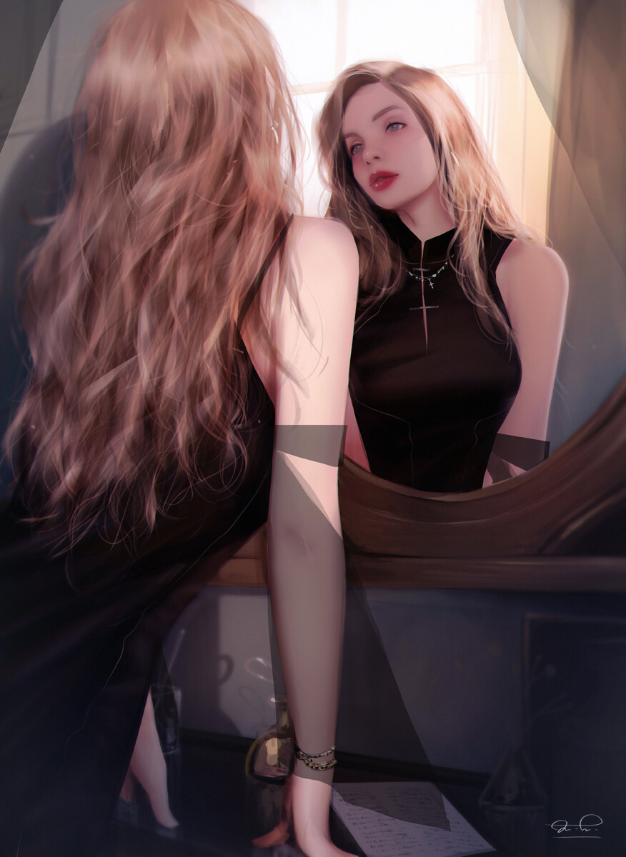 唯美插画头像,自由的头像插画超高清