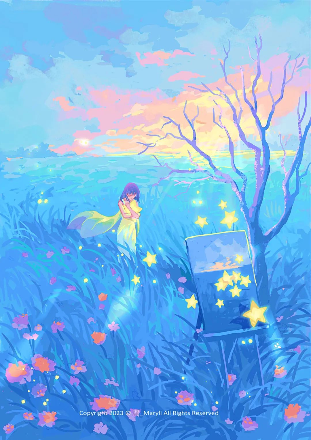 绿色、蓝色、紫色|都是爱你的颜色|原创插画师联盟第17期