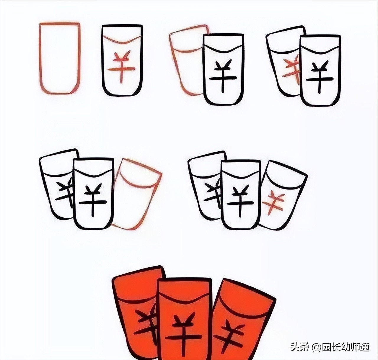 春节龙的简笔画怎么画简单又好看,6-12岁2022年春节简笔画