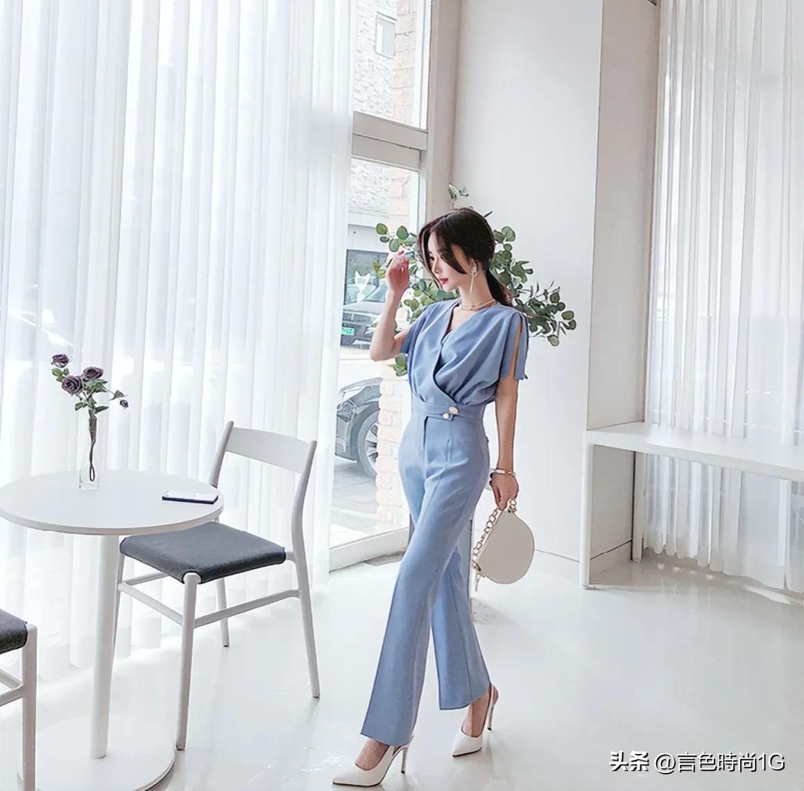 成熟稳重干练女装阔腿裤,阔腿裤职业干练套装