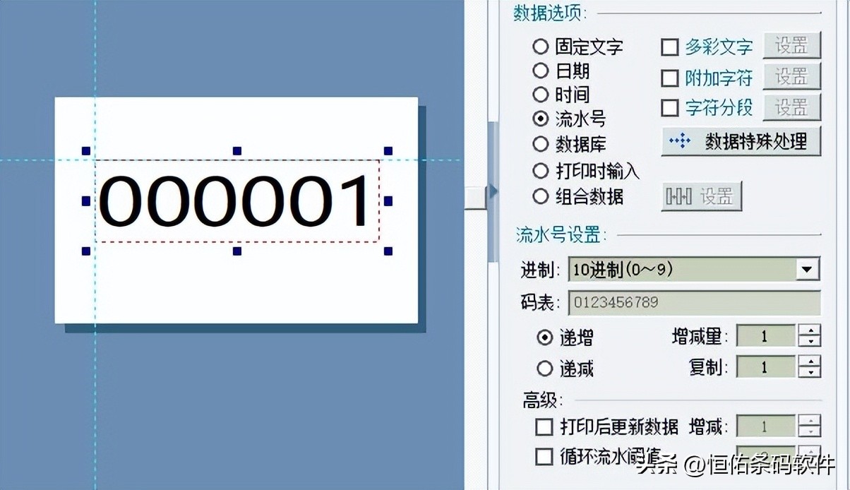 流水单号随打印次数递增,怎么打印流水编码