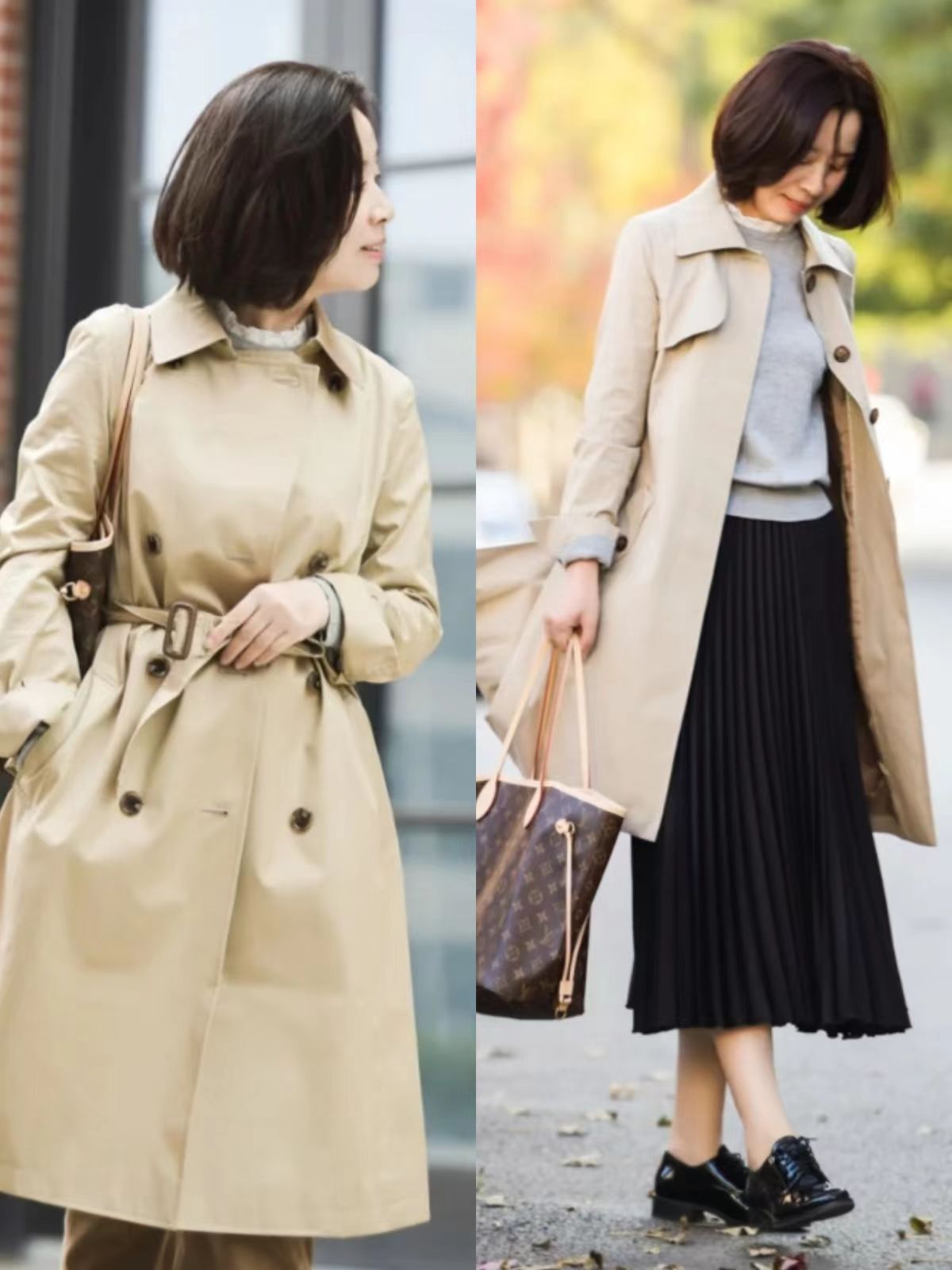 冬季卡其色小个子的最佳搭配,春天卡其色短款羊绒大衣怎么搭配