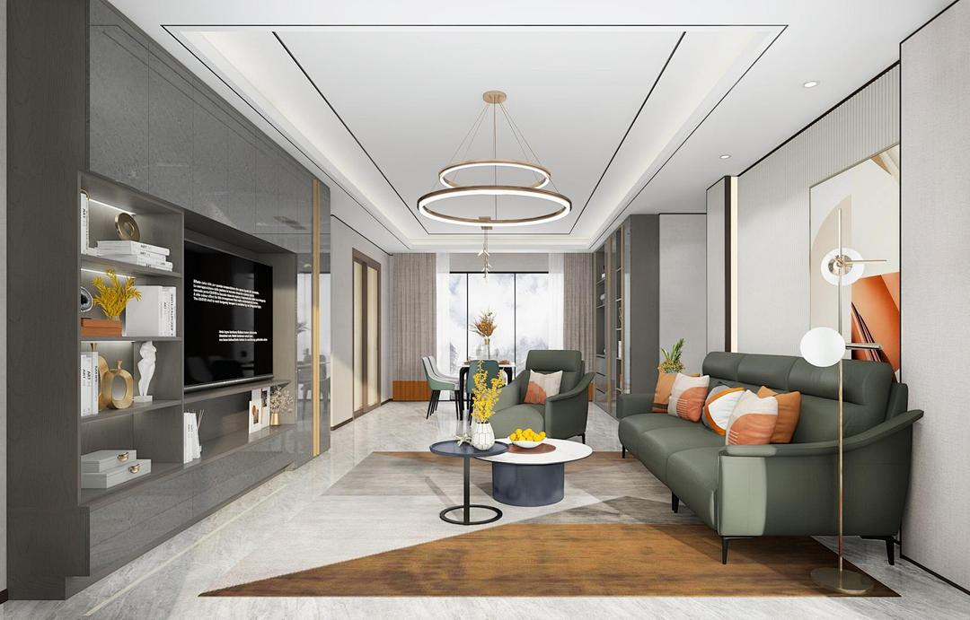 现在装电视柜的效果图,一整面墙电视柜效果图