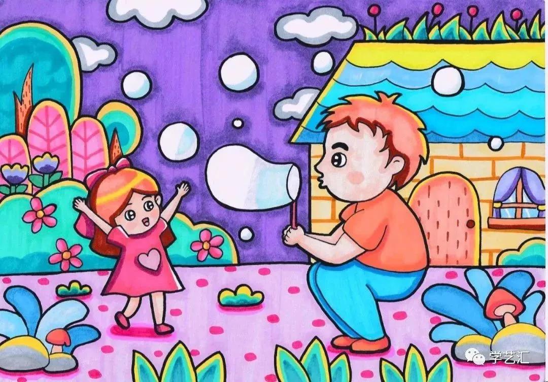 关于父亲节的儿童画简单又漂亮,父亲节的简单画画怎么画