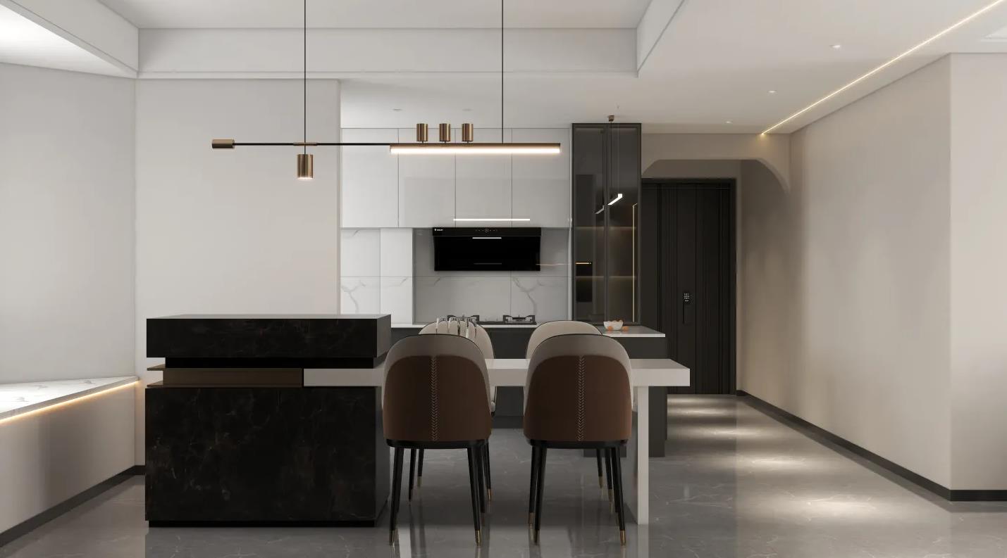 家装风格效果图大全轻奢110平,轻奢风格家装餐厅平面图